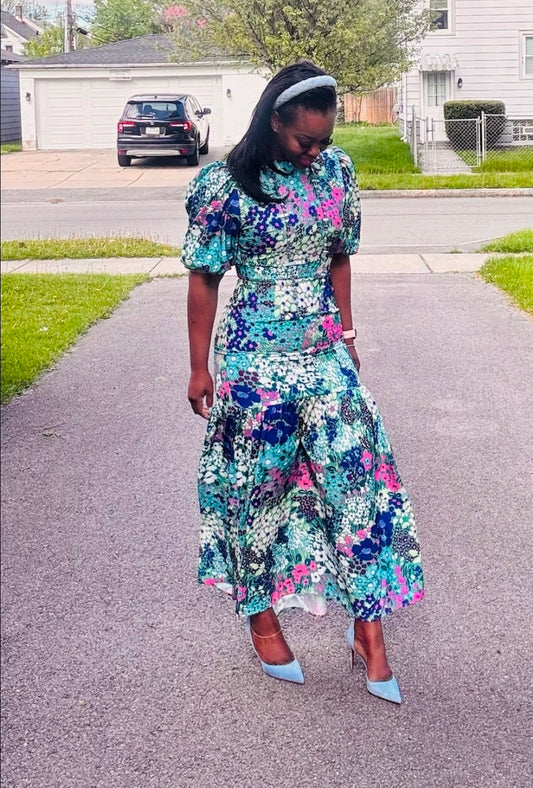Là'D Blue Floral Dress "Helen"